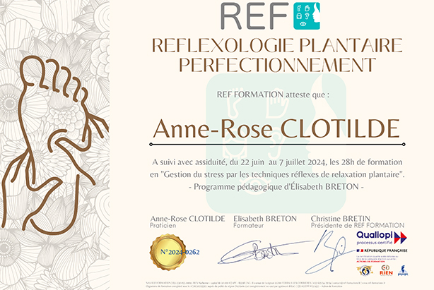 Diplome en reflexologie plantaire perfectionnement