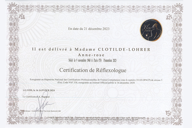Diplome en reflexologie